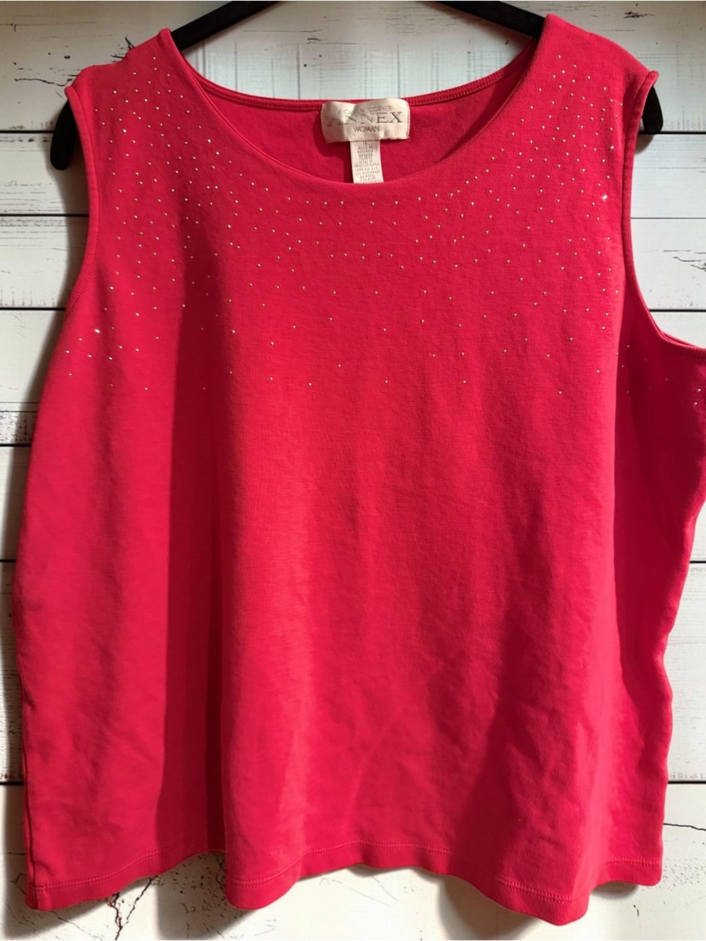 Casual Corner Annex Studded Sleeveless Top Red 1X